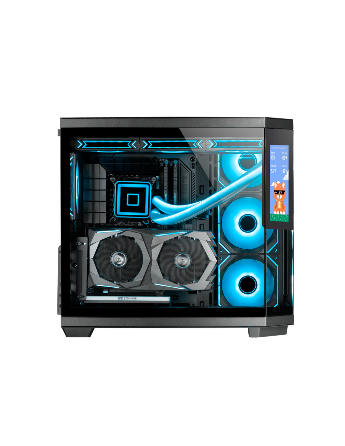 Caja ATX Semitorre Gaming MC3TCORELCDW 3 Cristal Templado Pantalla LCD 2x3.5 3x2.5 GPU 410mm Negro — vista detalle 2