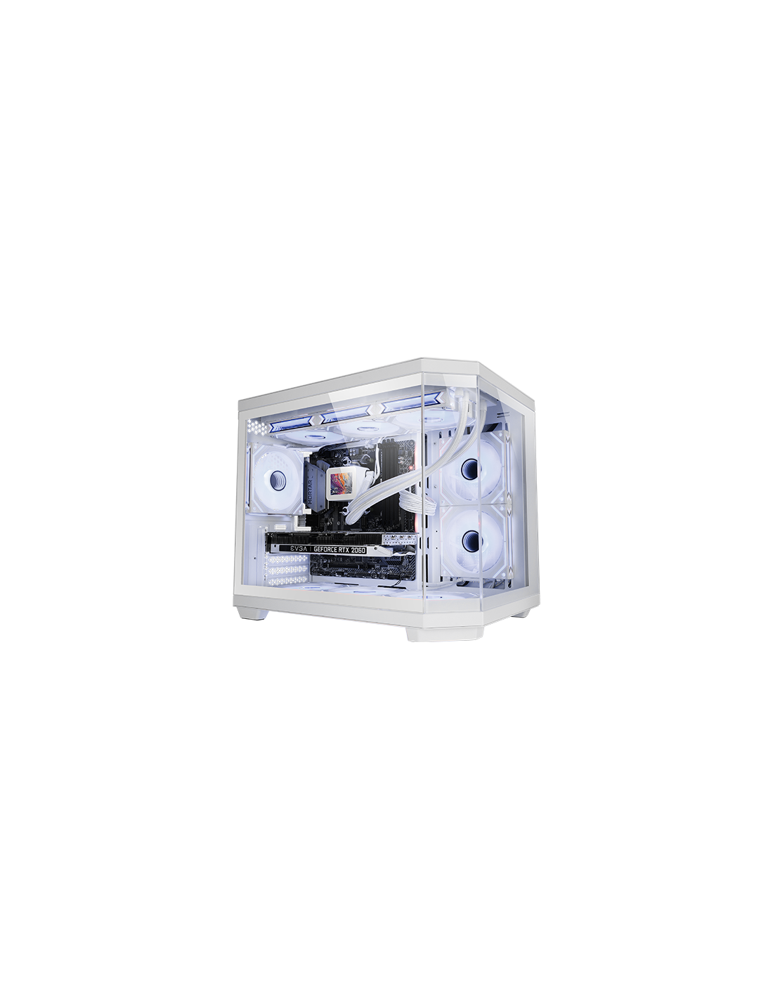 Caja Microatx Gaming MC3TCOREMW Triple Cristal Templado GPU 415mm 2x3.5 3x2.5 Blanco — vista detalle 2