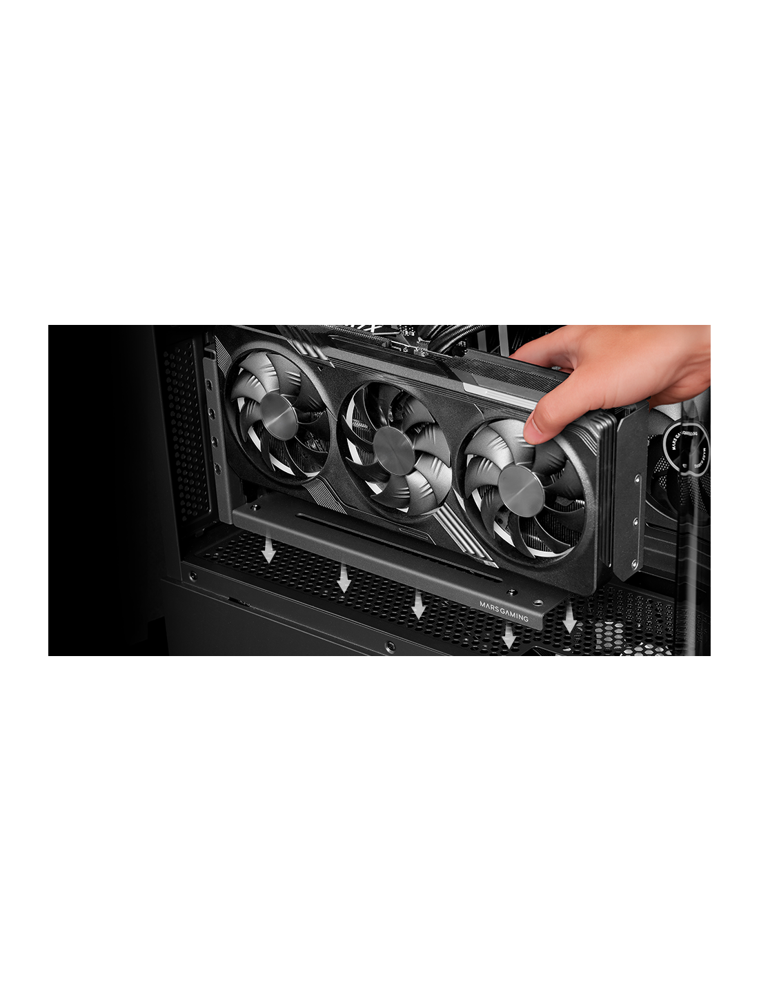 MARS GAMING MCAGCVW — Kit montaje vertical GPU con base magnética 3 slots 4