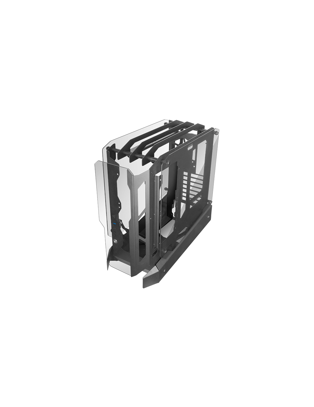 Caja ATX Semitorre Gaming Mcedgew Diseño OPEN AIR Cristal Templado GPU 390mm 1x3.5 3x2.5 Blanco — vista detalle 1