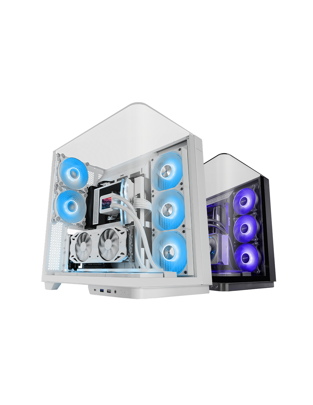 Caja ATX Semitorre Gaming Mcinfinio Cristal Templado Curvo GPU 383mm 1x3.5 3x2.5 Blanco — vista detalle 1