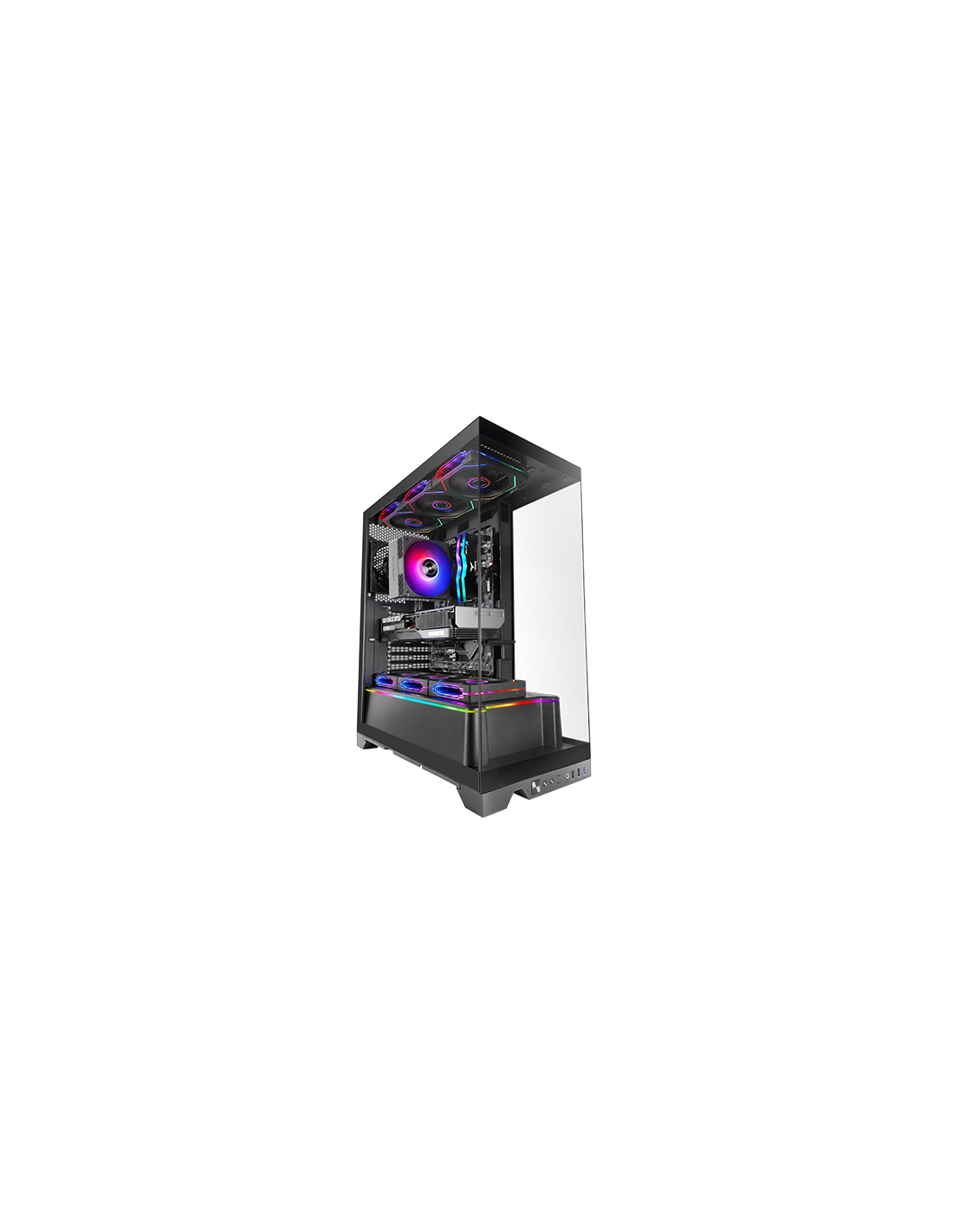 Caja ATX Semitorre Mcprismaw Blanco Triple Cristal Templado GPU MAX. 430mm 4x2.5 — vista detalle 2