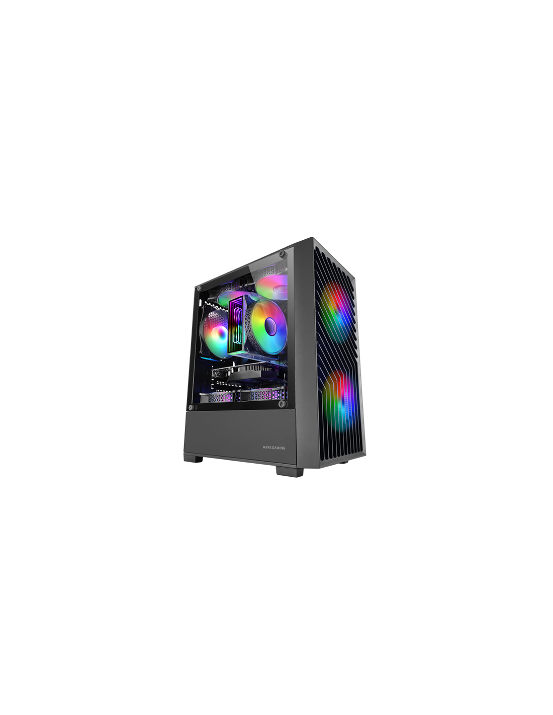 Caja Microatx Gaming Mcvortexw Cristal Templado Frontal MESH GPU 273mm 1x3.5 2x2.5 Blanco FRGB — vista detalle 2