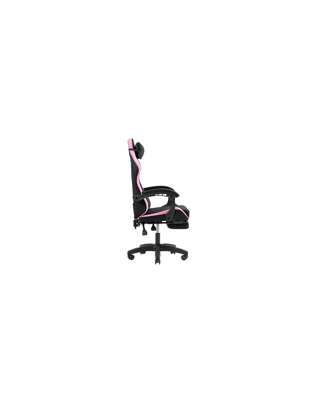 Silla Gamer Mgcxfspk Fabric Reclinable Reposapies Extensible Diseño Textil Rosa Plata — vista detalle 2