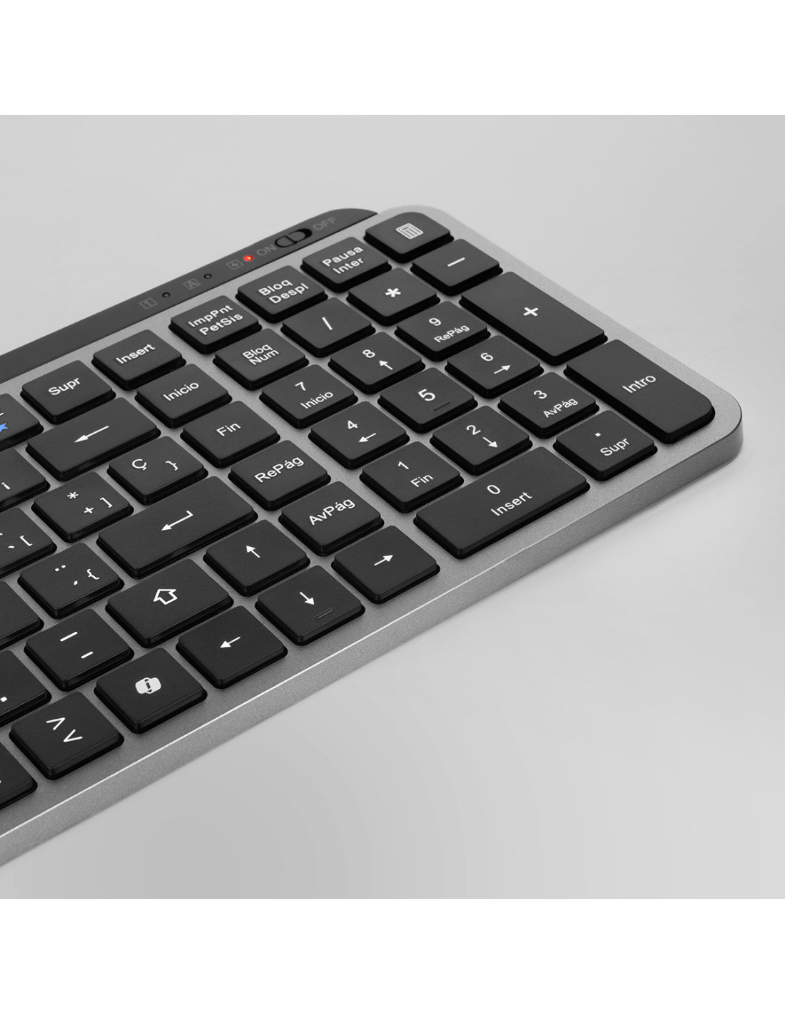 Teclado Wireless Bluetooth Mksilenkeyswfr Copilot 200H Frances Blanco — vista detalle 1