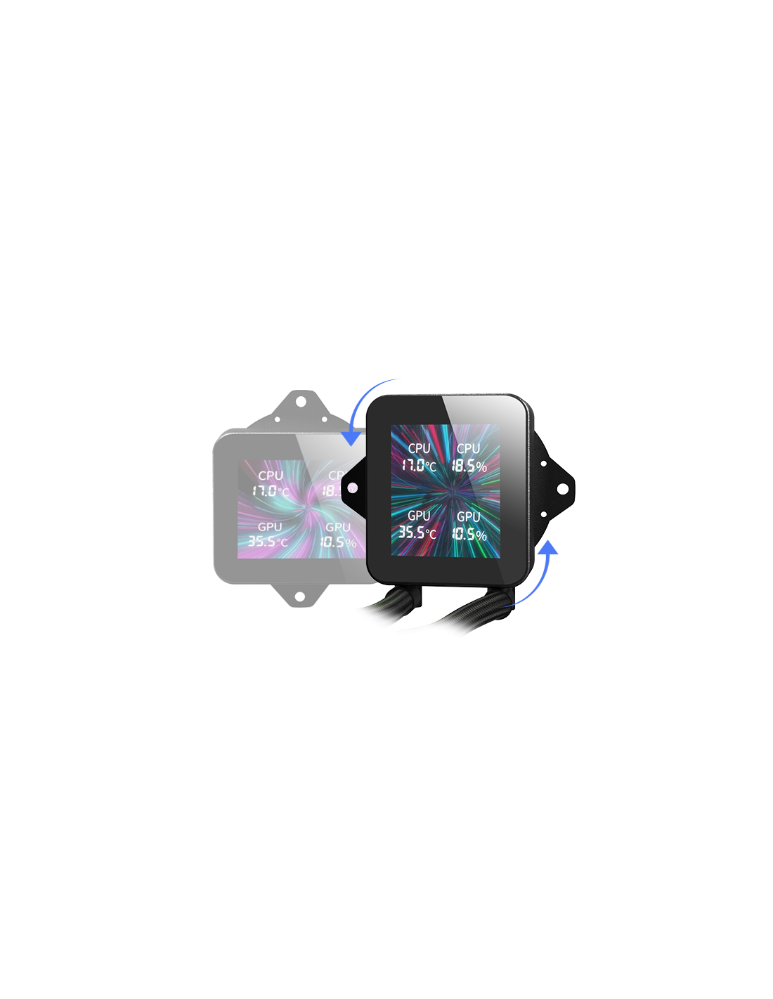 Sistema de Refrigeracion Liquida MLVISION240W Blanco 2x120mm ARGB TPD 500W Pantalla LCD para Procesadores Intel y AMD — vista detalle 2