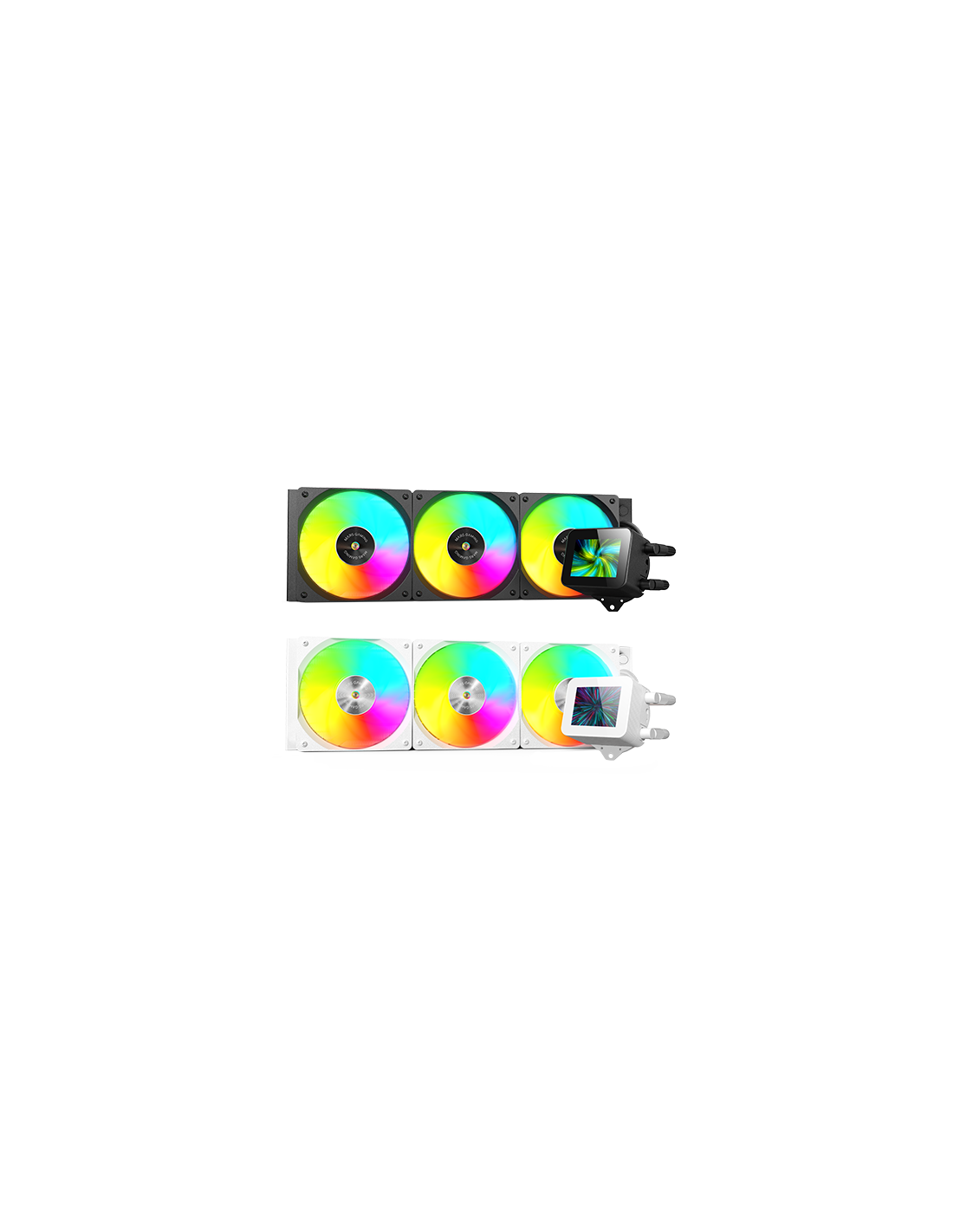 Sistema de Refrigeracion Liquida MLVISION360W Blanco 3x120mm ARGB TPD 500W Pantalla LCD para Procesadores Intel y AMD — vista detalle 1