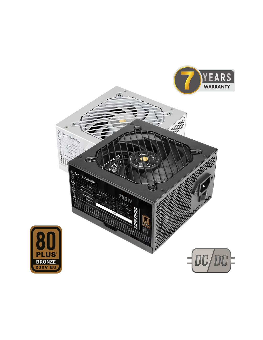 MARS GAMING MPB750SIW — Fuente 750W 80+ Bronze silenciosa
