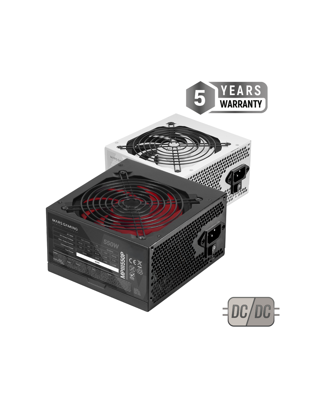 Fuente de Alimentacion MPIII550PW EFIC. 85% AI-RPM APFC Digital FBD 120mm Blanco