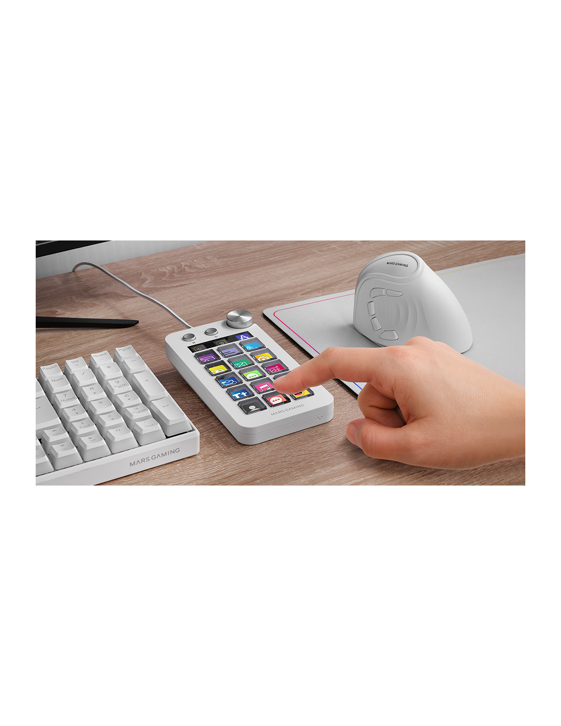 MARS GAMING MSDNEOW — Control Deck 15 teclas con pantalla LCD 3
