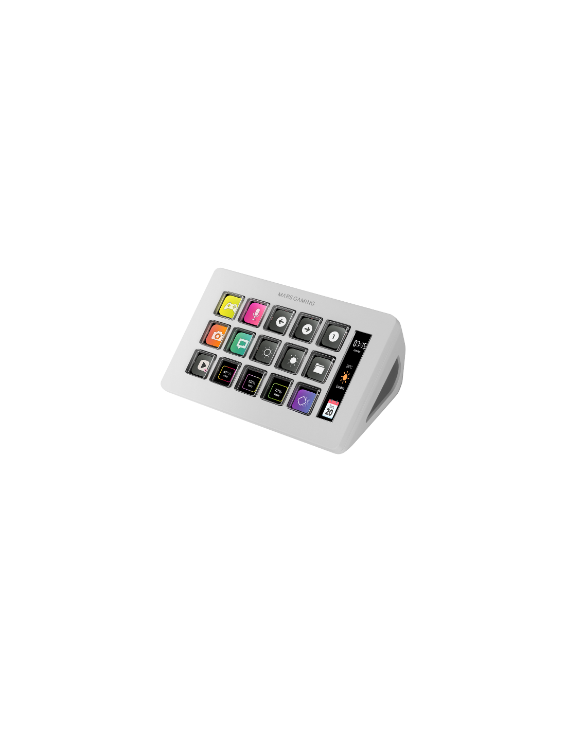 Mars Gaming MSD-One White — Panel de control 15 teclas LCD personalizables 3