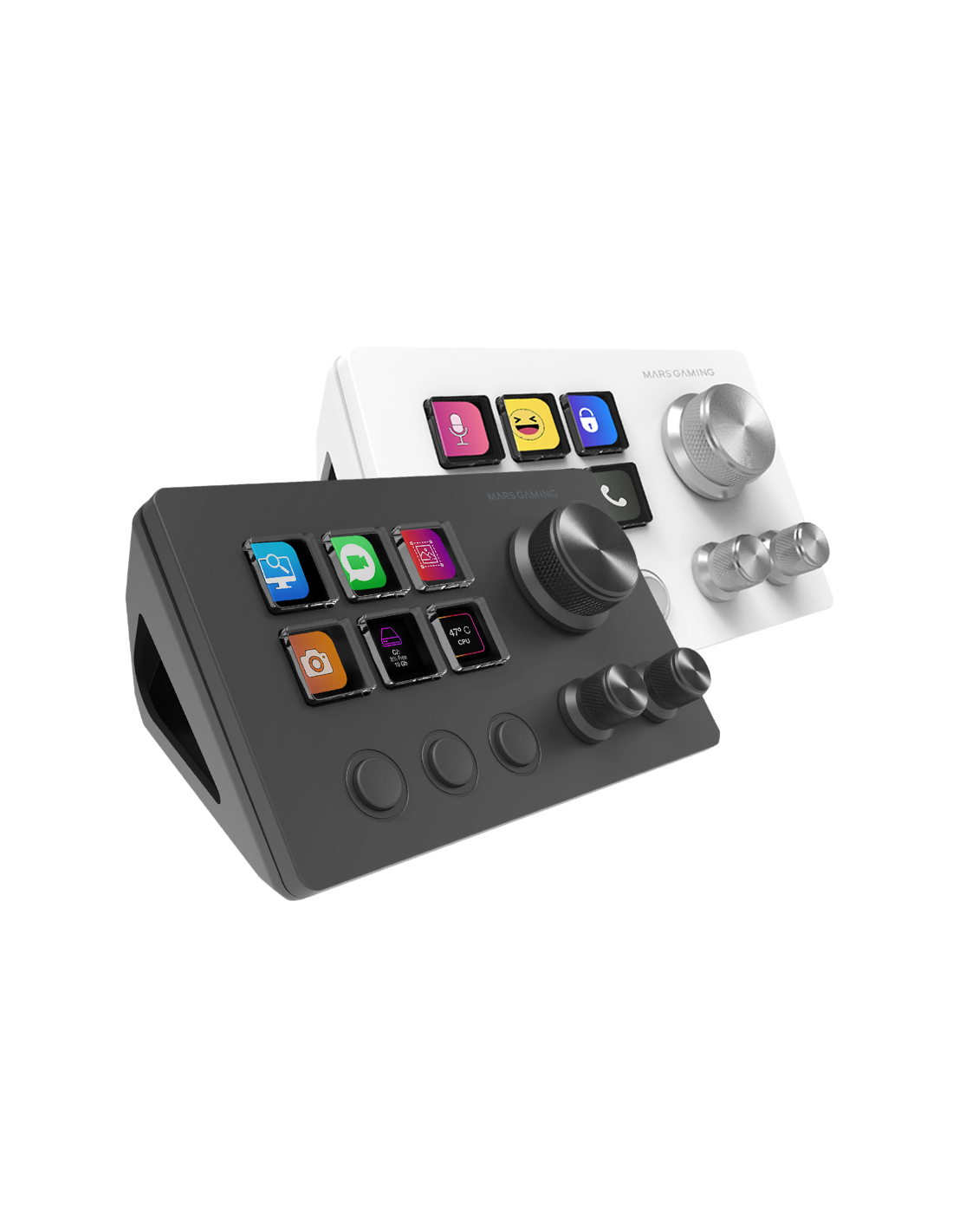 Control DECK Slim Msdtwow 6 Teclas de Acceso Directo LCD 3 Botones 3 Ruedas Multifuncionales Blanco