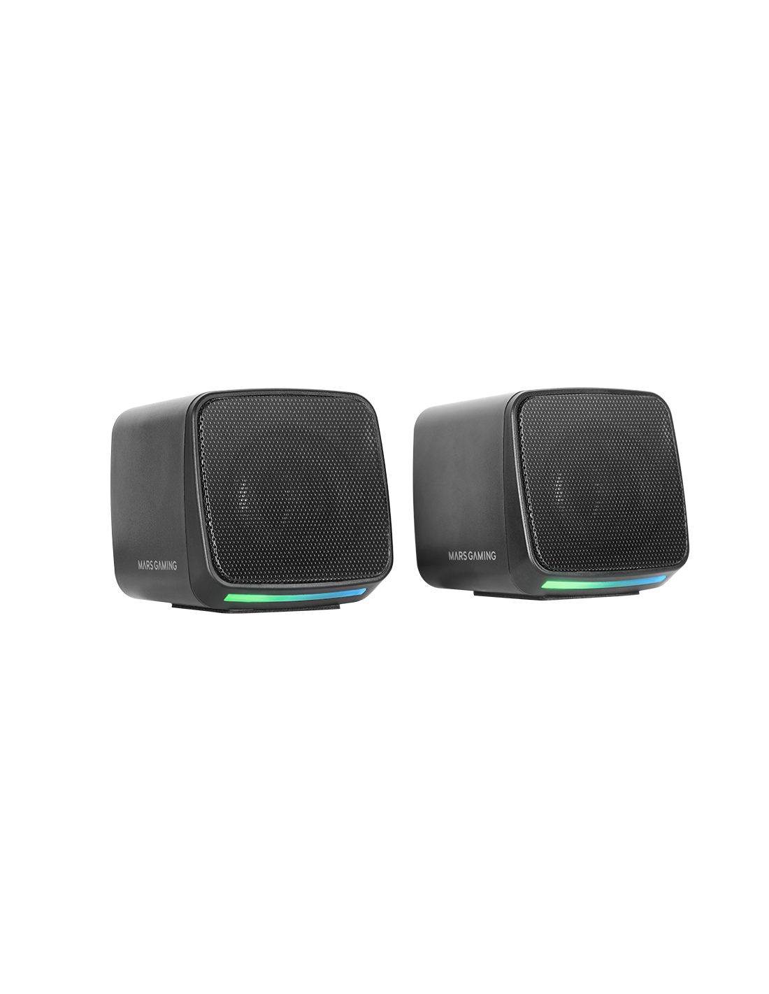 Altavoces 2.0 Msprow Blanco 10W USB + JACK Control de Volumen RGB
