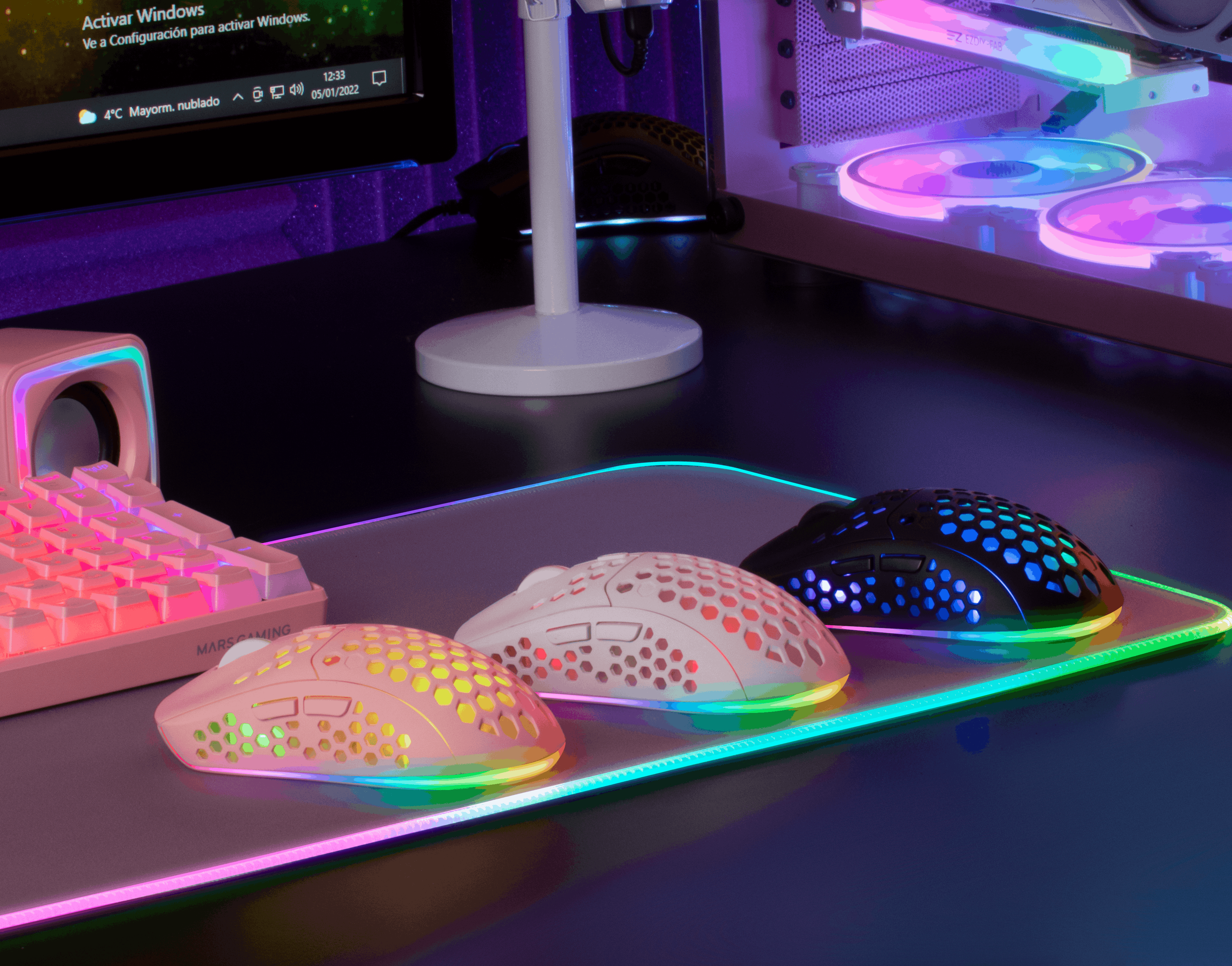 MARS GAMING MMW3 — Inalámbrico RGB recargable, 3200 DPI — vista detalle 1