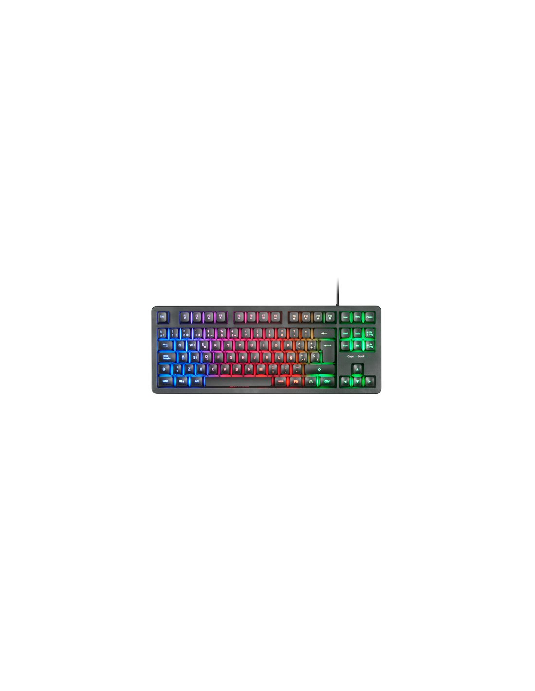 Teclado H-MECH Gaming MK023 Portugues Color Blanco Tamaño Compacto TKL Iluminacion RGB — vista detalle 1