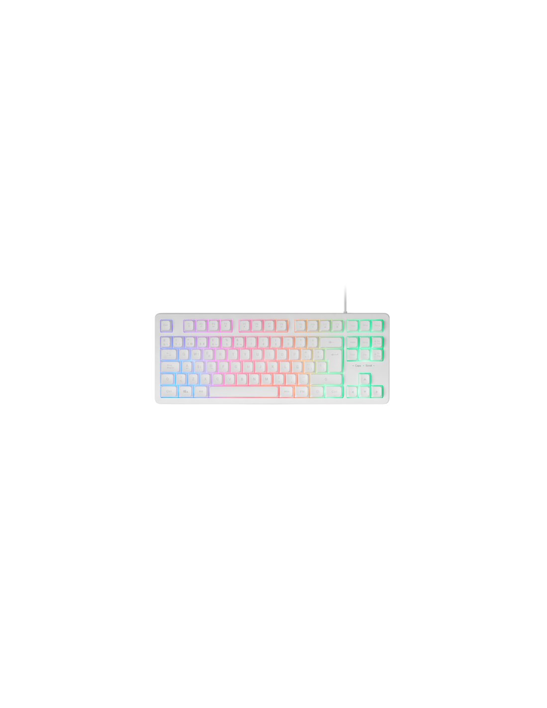 Teclado H-MECH Gaming MK023 Portugues Color Blanco Tamaño Compacto TKL Iluminacion RGB — vista detalle 2
